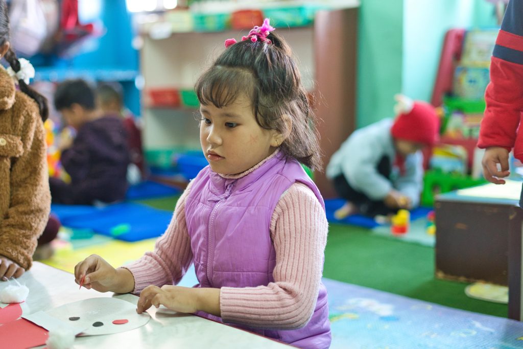 Junior Kindergarten kid on extra curricular activities