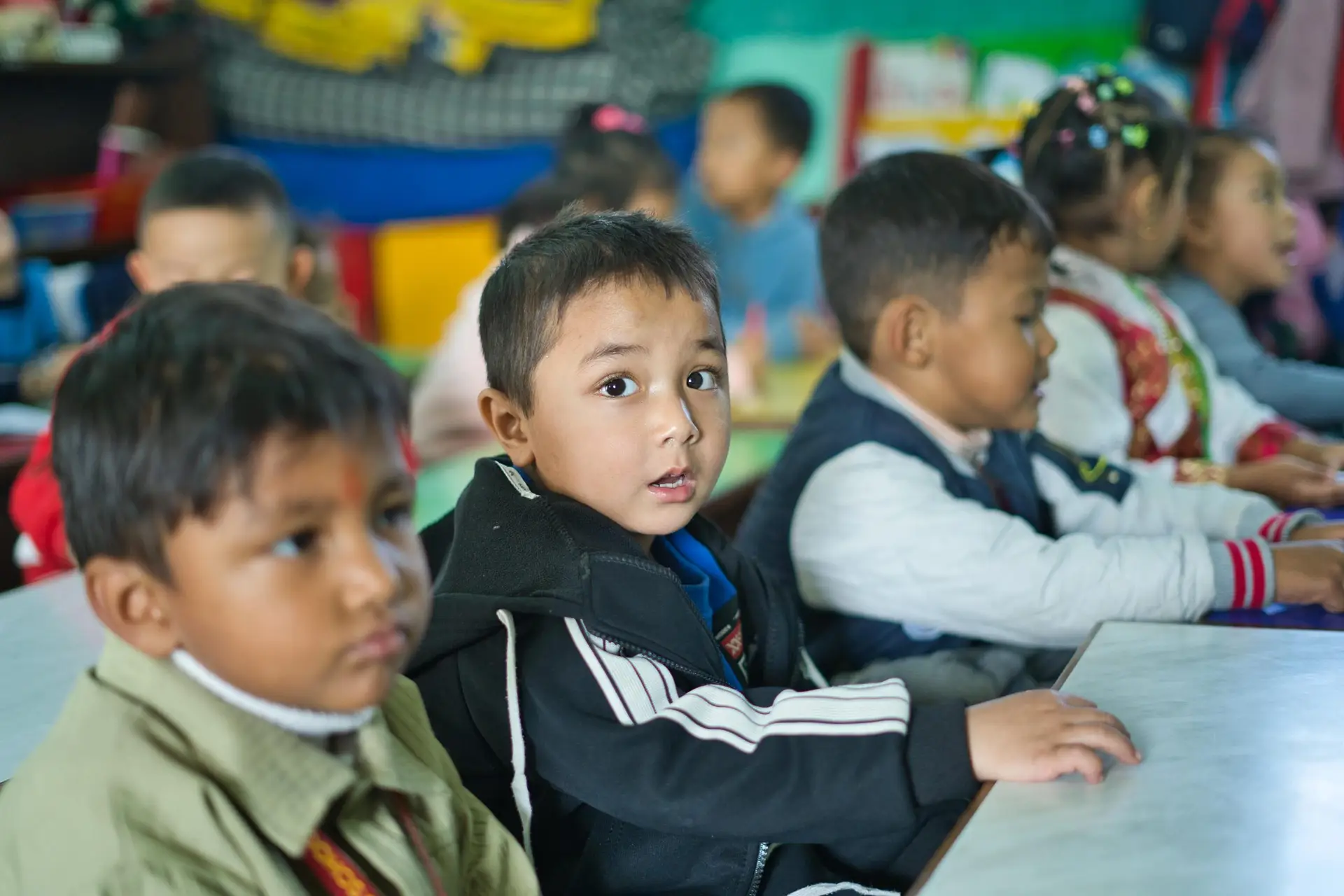 play group kids at united pre-school located at kathmandu lalitpur