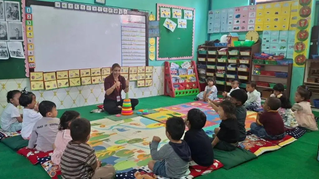 extra curricular activities with junior KG kids in United Pre-school, best preschool in kathmandu